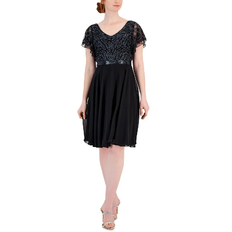 End-of-Season Sale JKara Womens Embellished Knee Length Cocktail And Party Dress