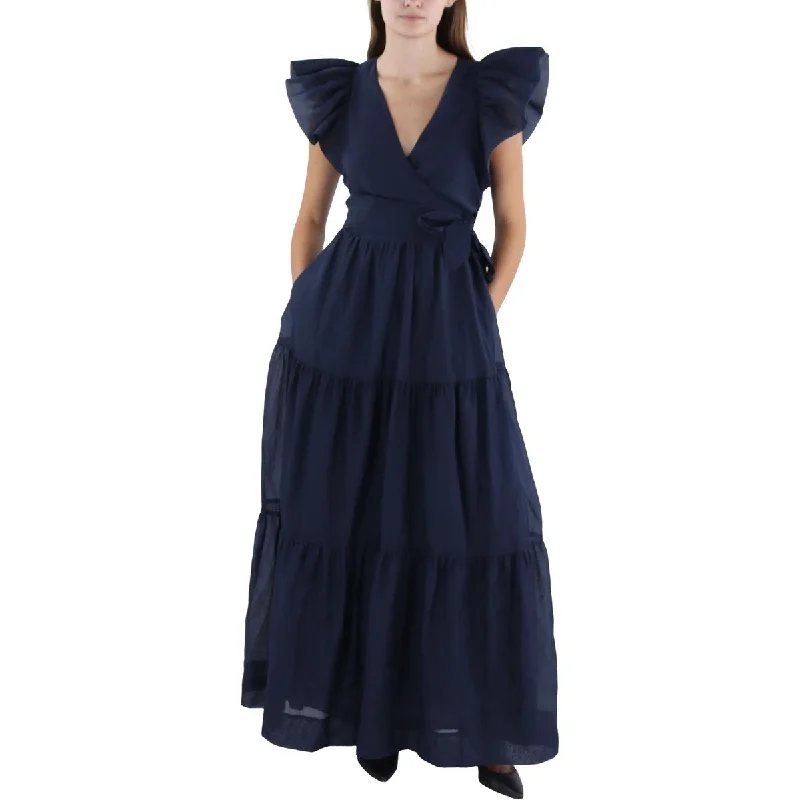 Weekend Bargain Time Jonathan Simkhai Womens Banks Butterfly Sleeve Long Maxi Dress