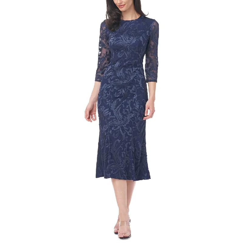 Shop & Save More JS Collections Womens Cecily Floral Calf Midi Dress