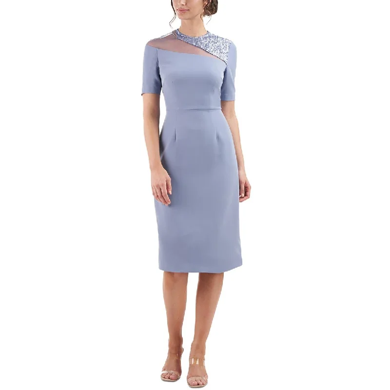 Deal Frenzy JS Collections Womens Sateen Sequined Cocktail and Party Dress