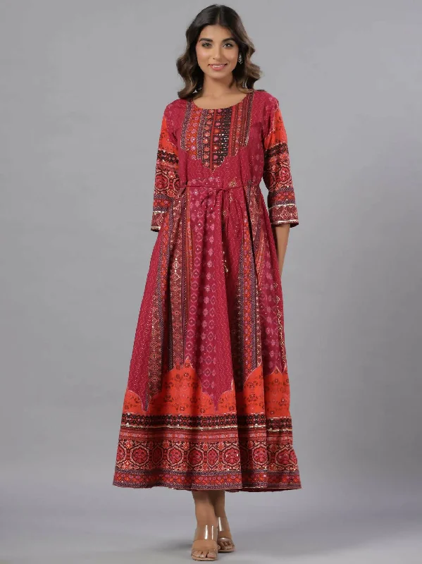 Best Prices This Week Juniper Women Plum Silk Printed Maxi Dress