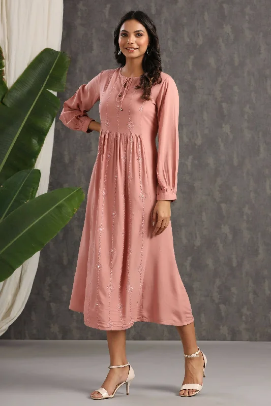 Weekend Shopping Rush Juniper Womens Onion Pink Rayon Solid Maxi Dress With Mirror Embroidery And Full Sleeve Weekend Shopping Rush Juniper Womens Onion Pink Rayon Solid Maxi Dress With Mirror Embroidery And Full Sleeve