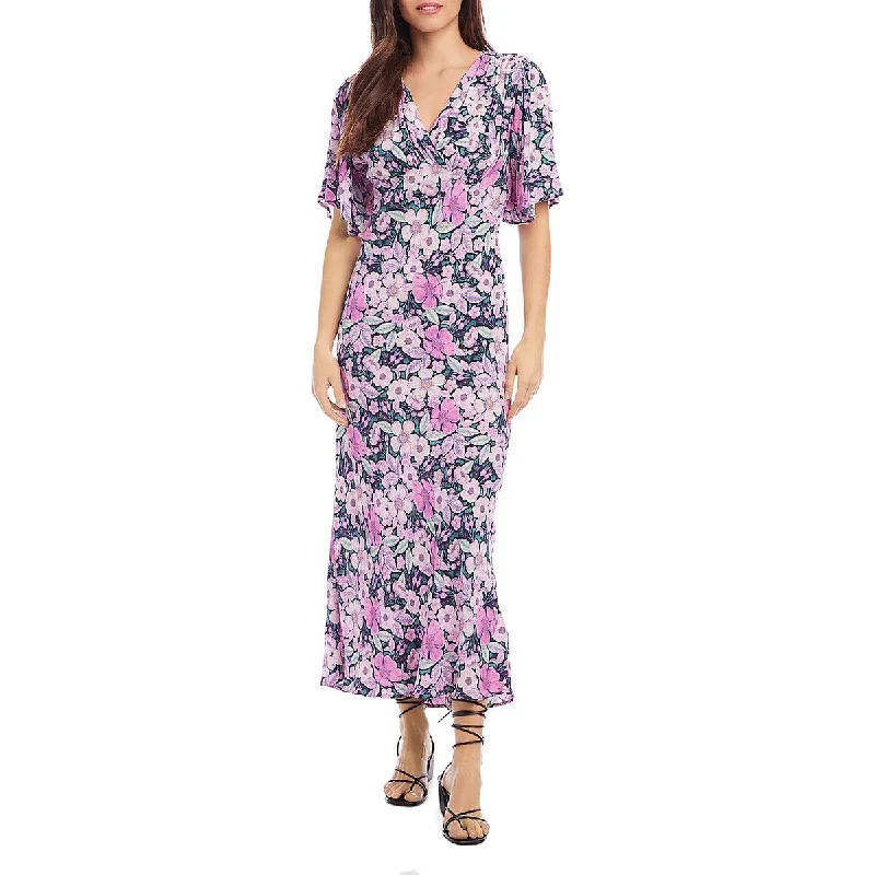Today's Offer Karen Kane Womens Full Length V-Neck Maxi Dress