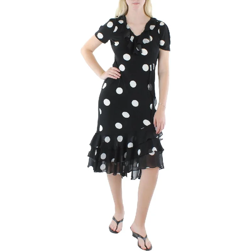 Karl Lagerfeld Paris Womens Dotted Long Maxi Dress