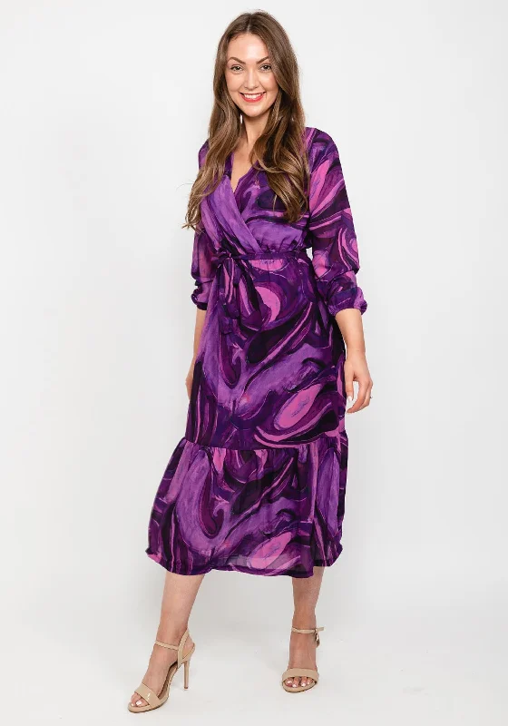 Kate & Pippa Boho Swirl Maxi Dress, Purple