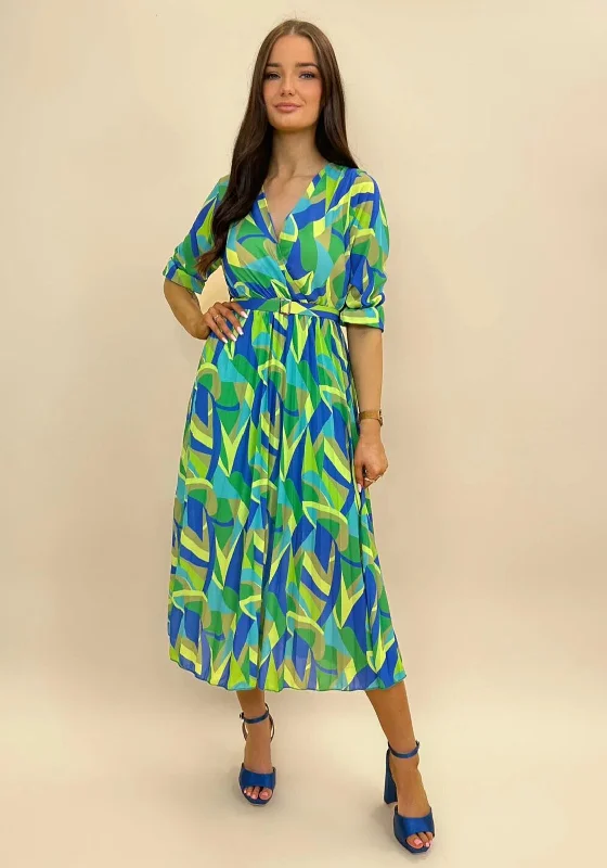 Kate & Pippa Positano Midi Dress, Green & Blue