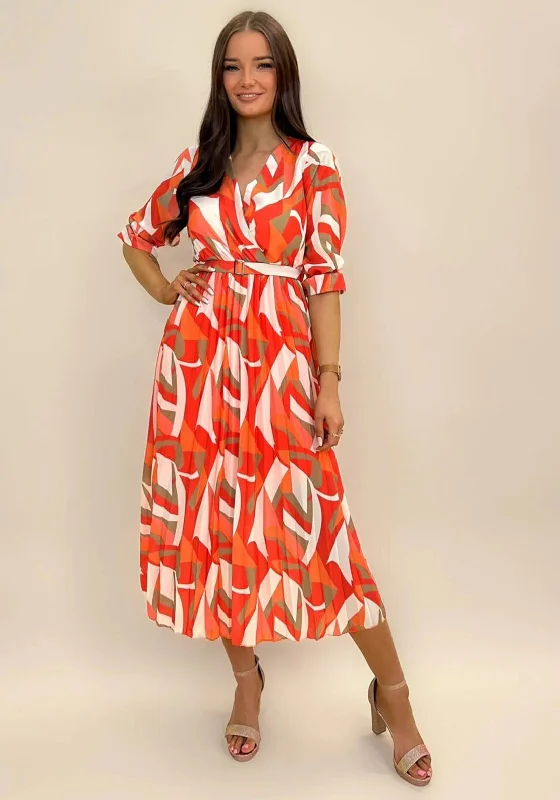 Kate & Pippa Positano Midi Dress, Orange Multi