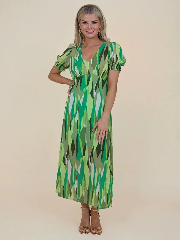 Kate & Pippa Streasa Print Maxi Dress, Green Multi