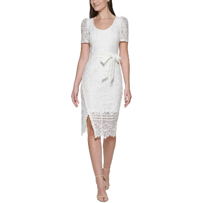 Kensie Womens Lace Midi Sheath Dress