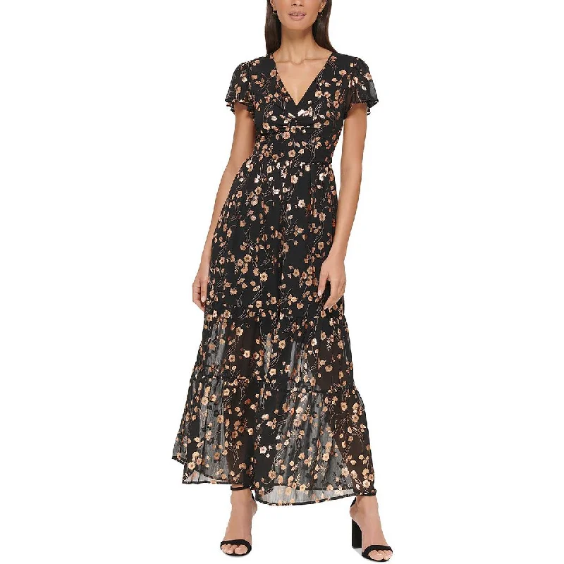 Offer Ending Soon Kensie Womens Metallic Long Maxi Dress