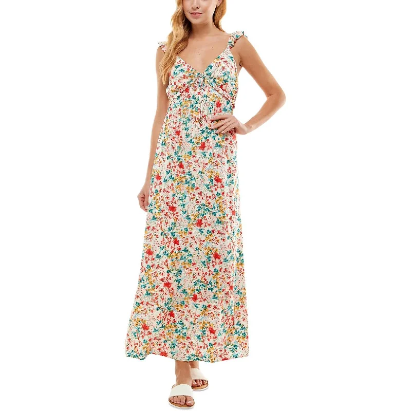 Limited Quantity Kingston Grey Womens Juniors Floral Print Long Maxi Dress