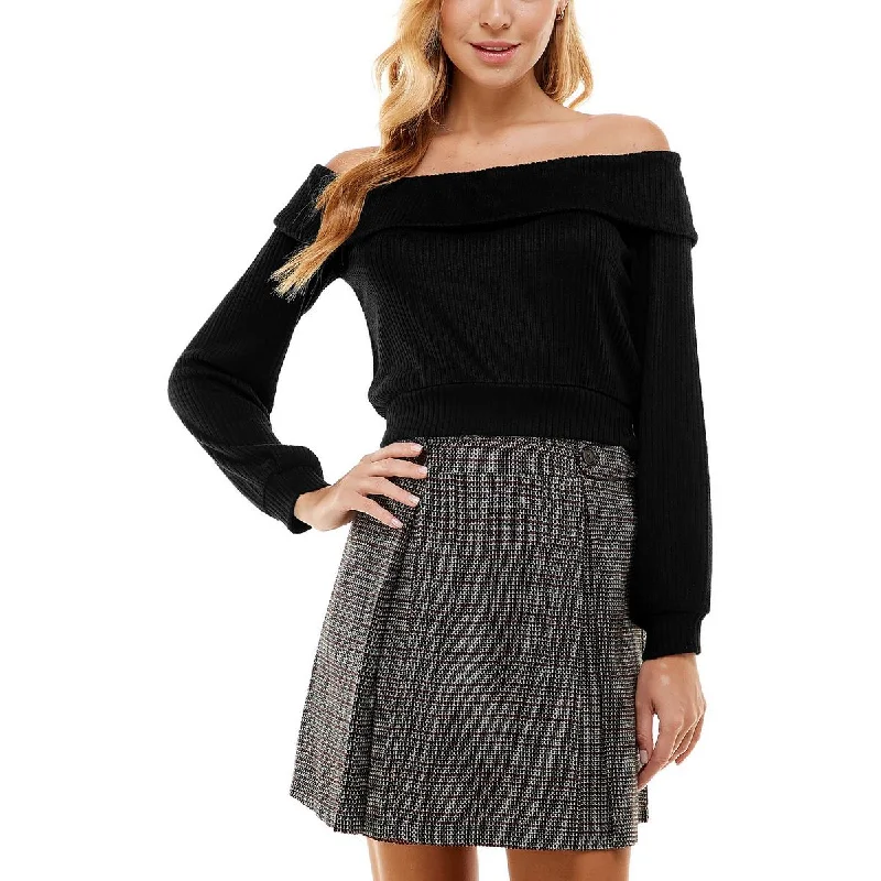 Price Slash Kingston Grey Womens Juniors Off-the-Shoulder Pleated Two Piece Dress