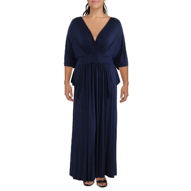 Hot Sale Items Kiyonna Womens Plus Full Length V-Neck Maxi Dress