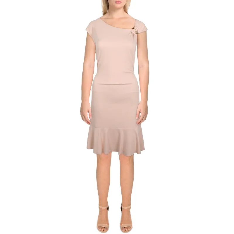 Weekend Only Sale Lauren Ralph Lauren Womens Asymmetrical Knee-Length Shift Dress