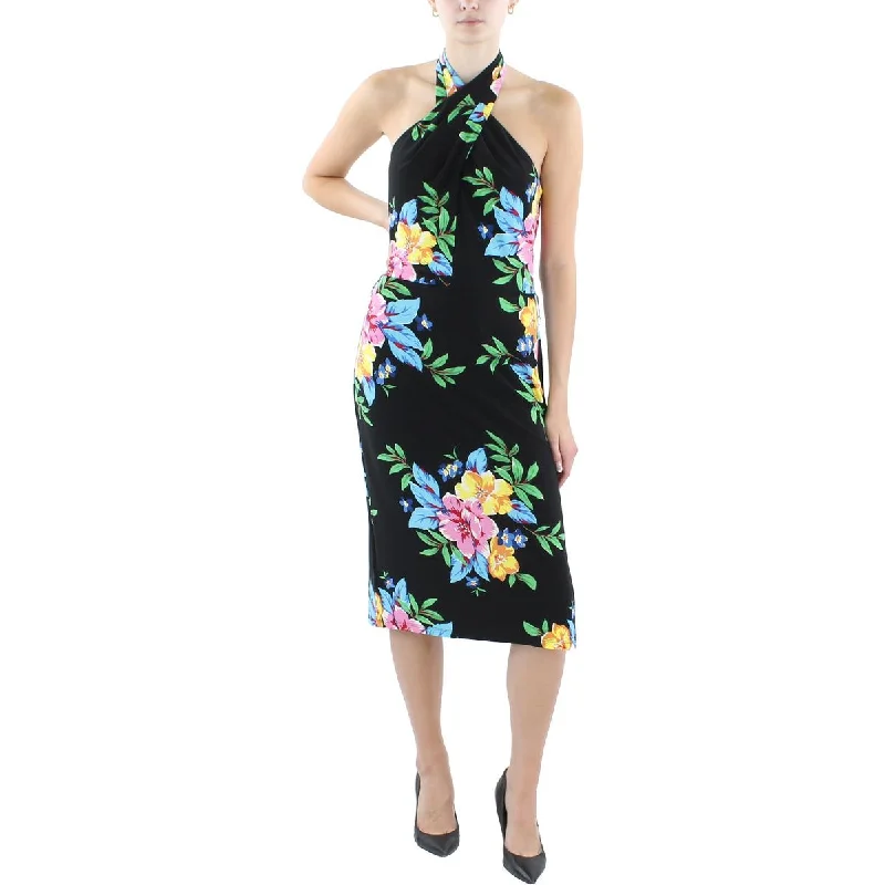Weekend Wonders Lauren Ralph Lauren Womens Floral Halter Cocktail And Party Dress