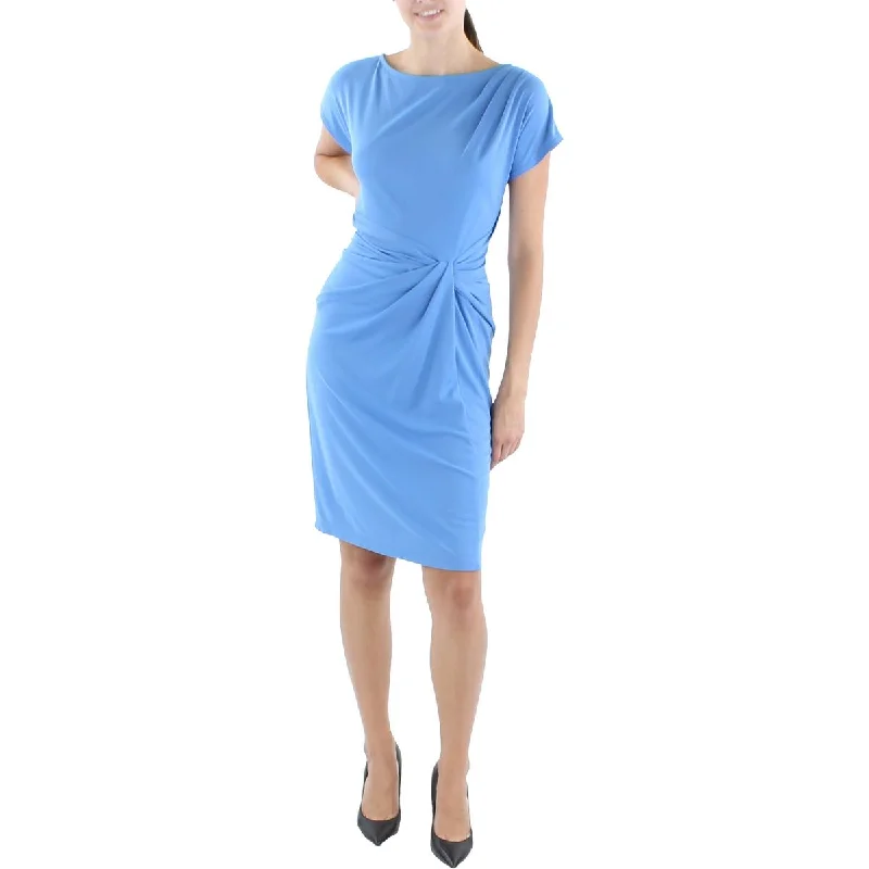 Deal Frenzy Lauren Ralph Lauren Womens Jersey Twist-Front Shift Dress