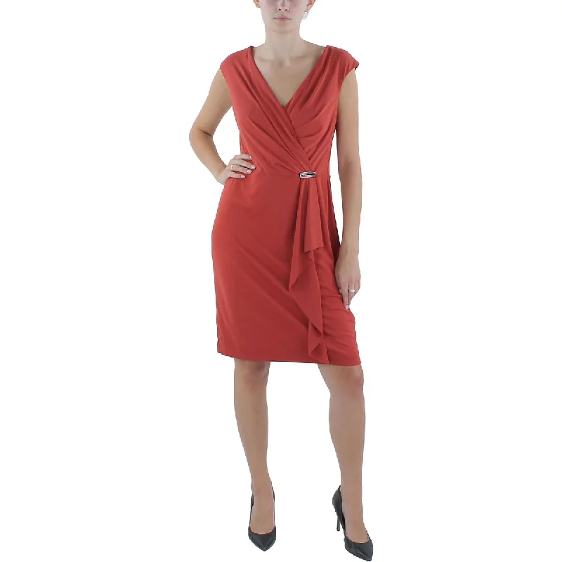 Weekend Steals Lauren Ralph Lauren Womens Jersey Pleated Cocktail And Party Dress