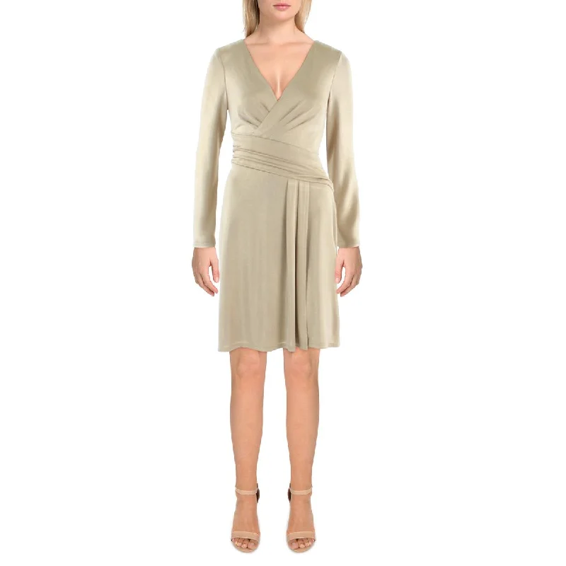 Lauren Ralph Lauren Womens Metallic Knee Cocktail and Party Dress