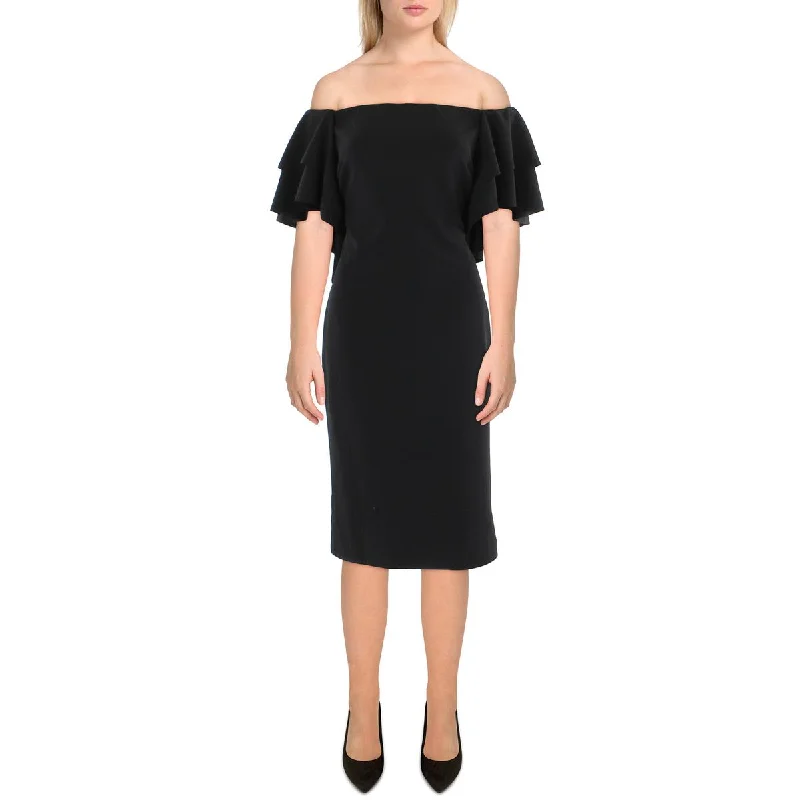 Lauren Ralph Lauren Womens Off-The-Shoulder Knee-Length Cocktail and Party Dress