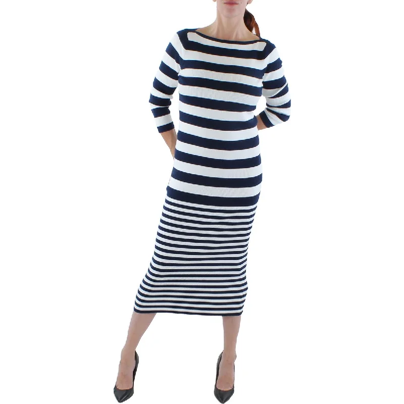 Shop & Save More Lauren Ralph Lauren Womens Ribbed Long Sweaterdress