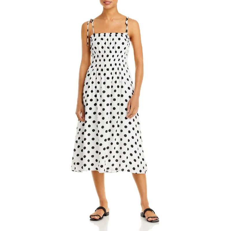 Unbeatable Bargains Line & Dot Womens Sunday Polka Dot Midi Sundress