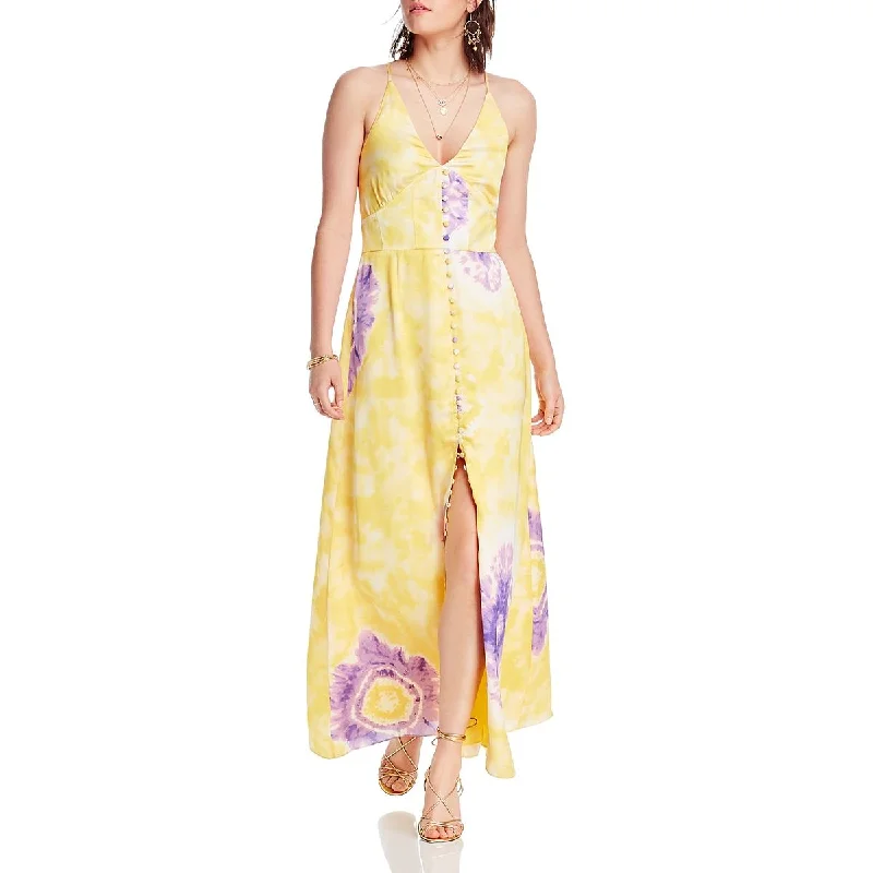 Exclusive Savings LINI Womens Noelle Satin V Neck Maxi Dress