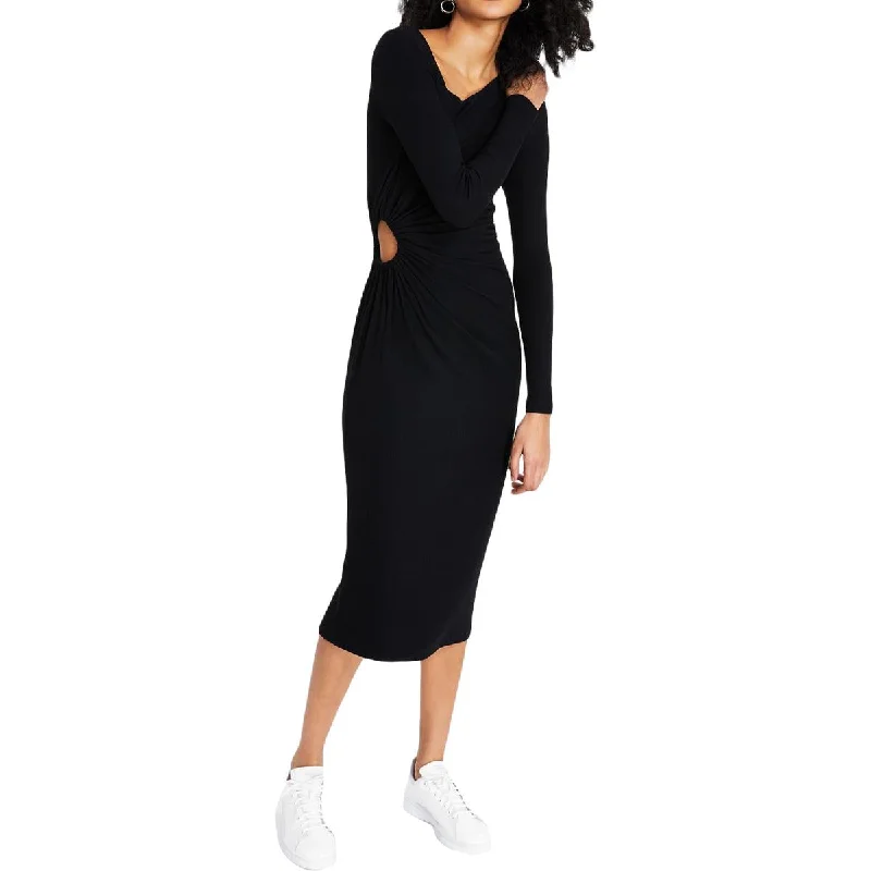 LNA Clothing Womens Knit Ribbed Maxi Dress