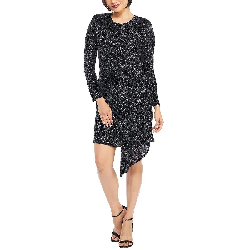 Unbeatable Bargains London Times Womens Petites Metallic Long Sleeves Sheath Dress