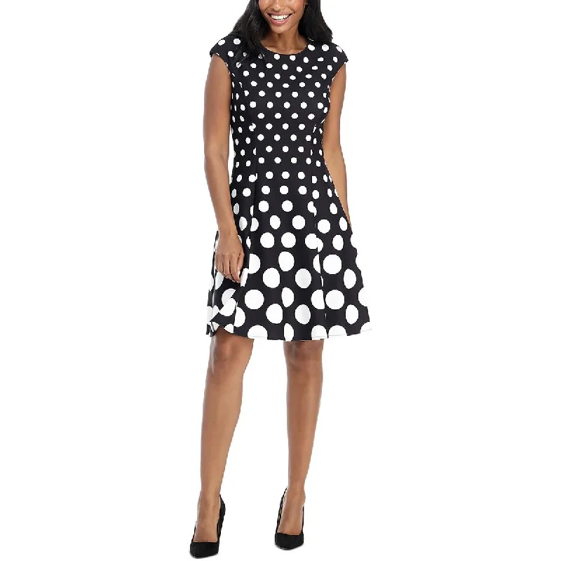 Shop & Save Big London Times Womens Petites Party Midi Fit & Flare Dress