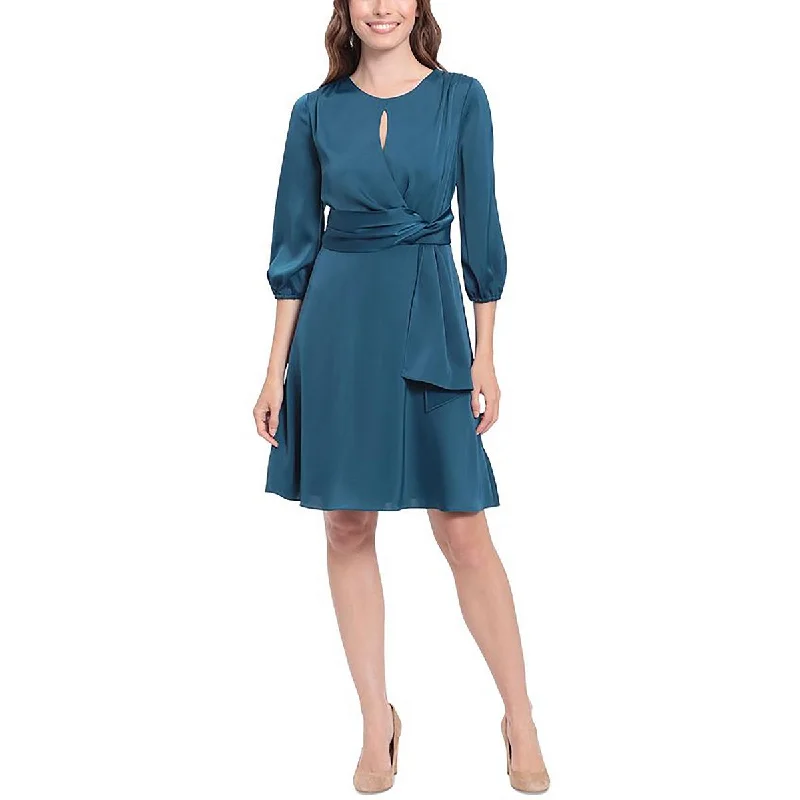 Weekend Exclusive Discounts London Times Womens Petites Satin Mini Fit & Flare Dress Weekend Exclusive Discounts London Times Womens Petites Satin Mini Fit & Flare Dress