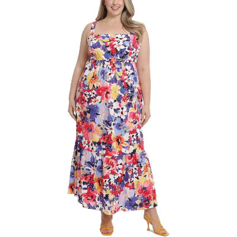 Buy More, Save More London Times Womens Plus Long Smocked Maxi Dress