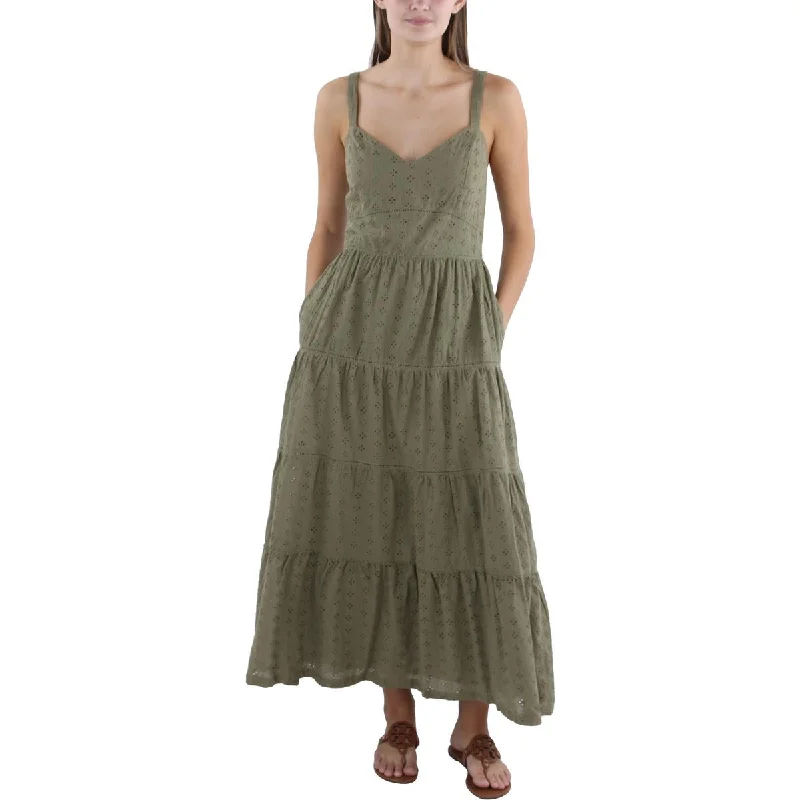 Lost + Wander Womens Cotton Tea Length Maxi Dress