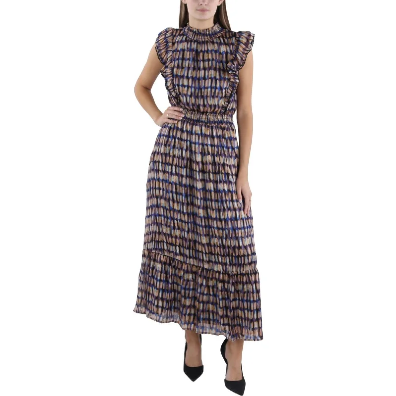 Lost + Wander Womens Printed Tea Length Maxi Dress