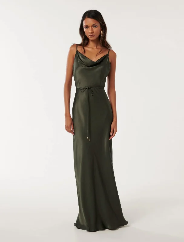 Weekend Flash Discount Lucy Petite Satin Cowl Maxi Dress