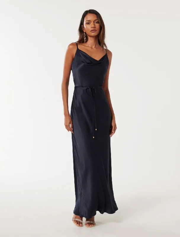 Weekend Price Drop Event Lucy Petite Satin Cowl Maxi Dress