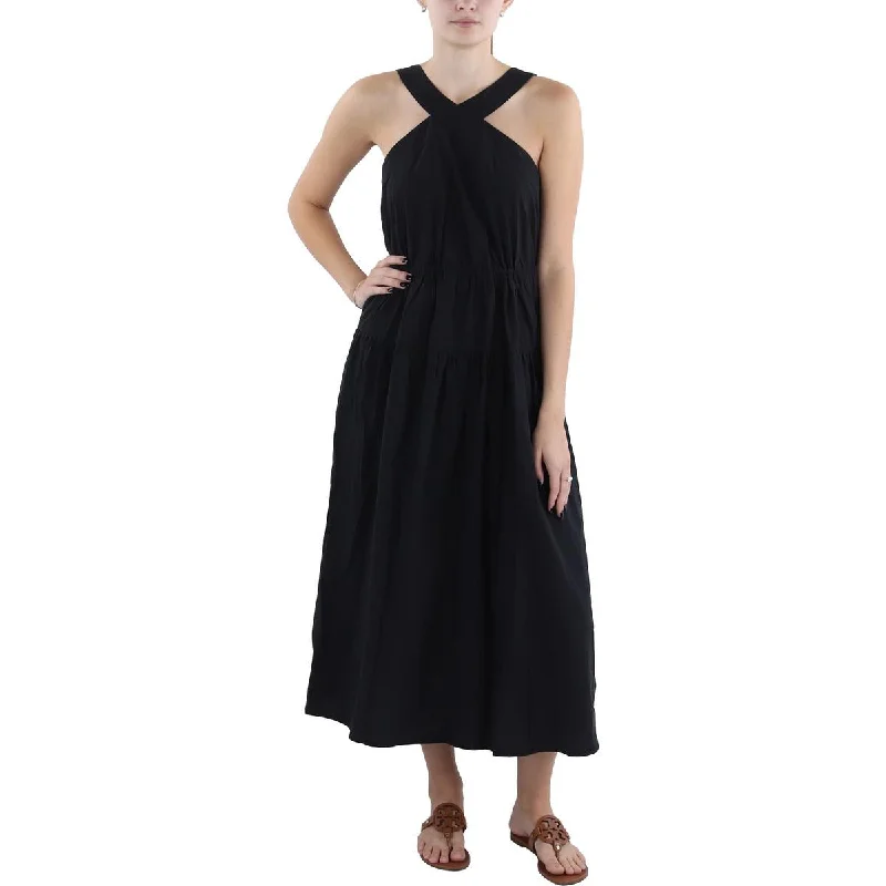 Limited-Time Flash Deal Madewell Womens Halter Tiered Midi Dress