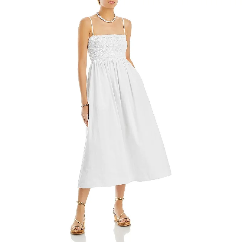 Madewell Womens Sage Smocked Long Maxi Dress