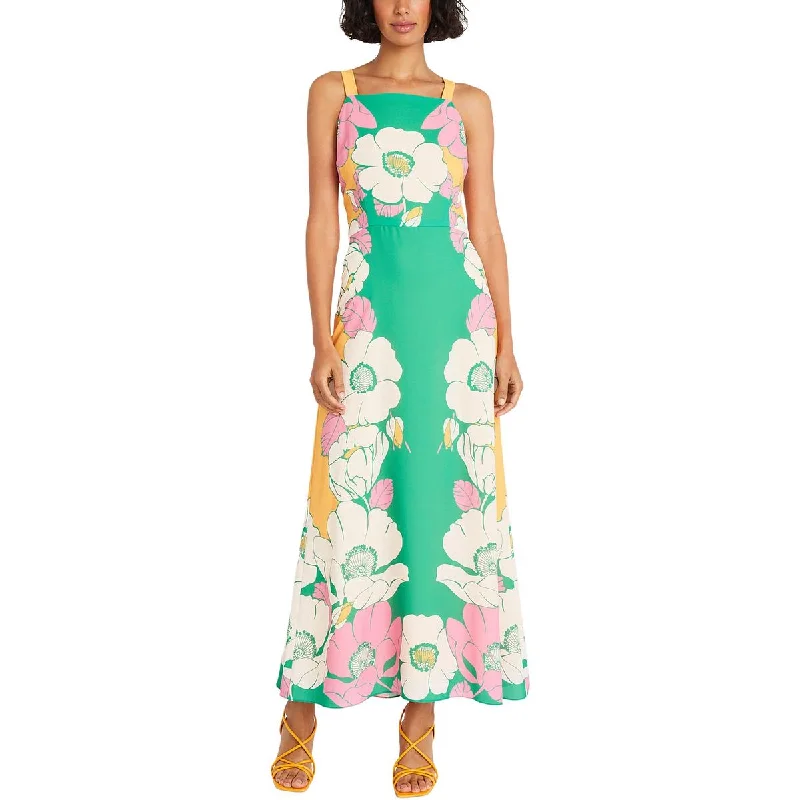 Maggy London Womens Chiffon Square neck Maxi Dress