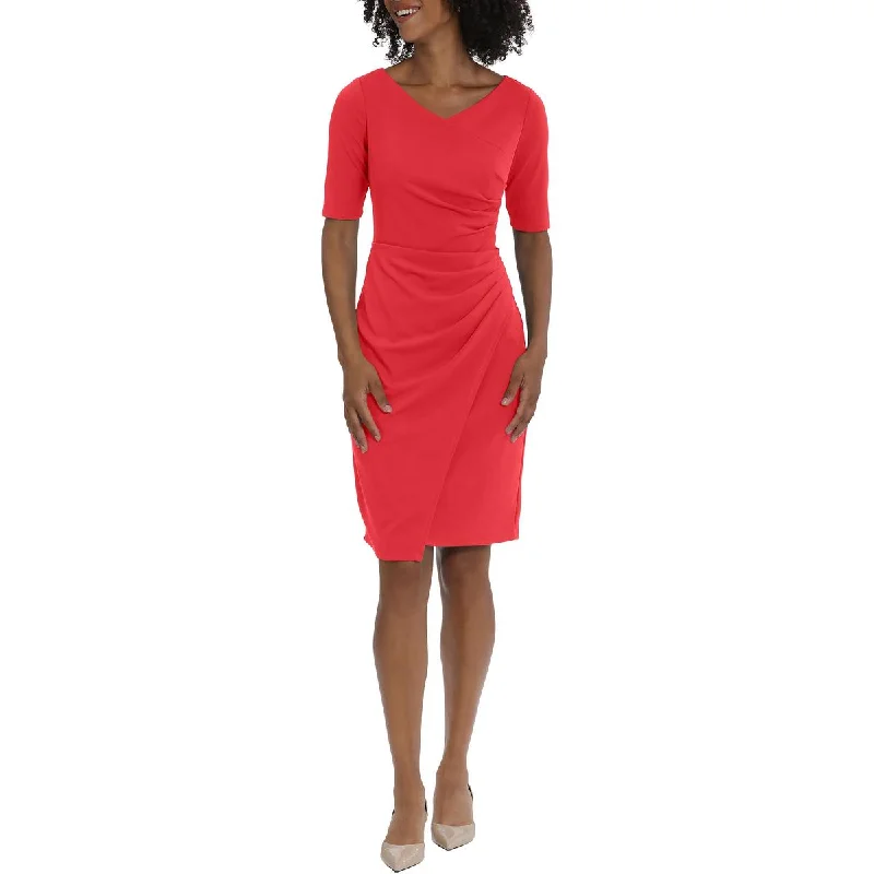 Best Price Guarantee Maggy London Womens Faux Wrap Midi Sheath Dress