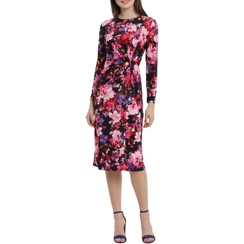 Today Only Maggy London Womens Floral Twist Front Midi Dress