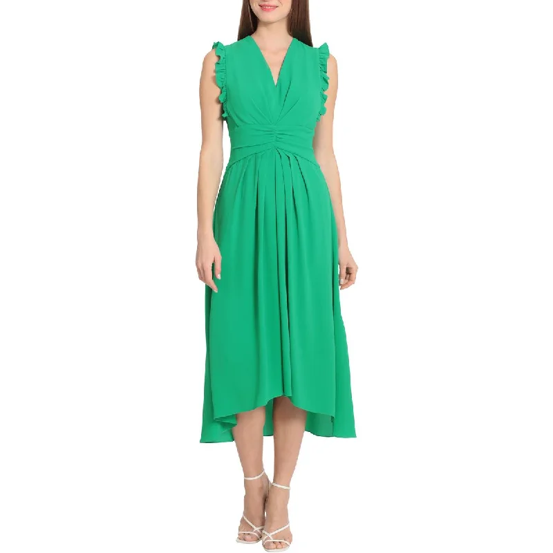 Best Price Ever Maggy London Womens Hi-Low V-Neck Midi Dress