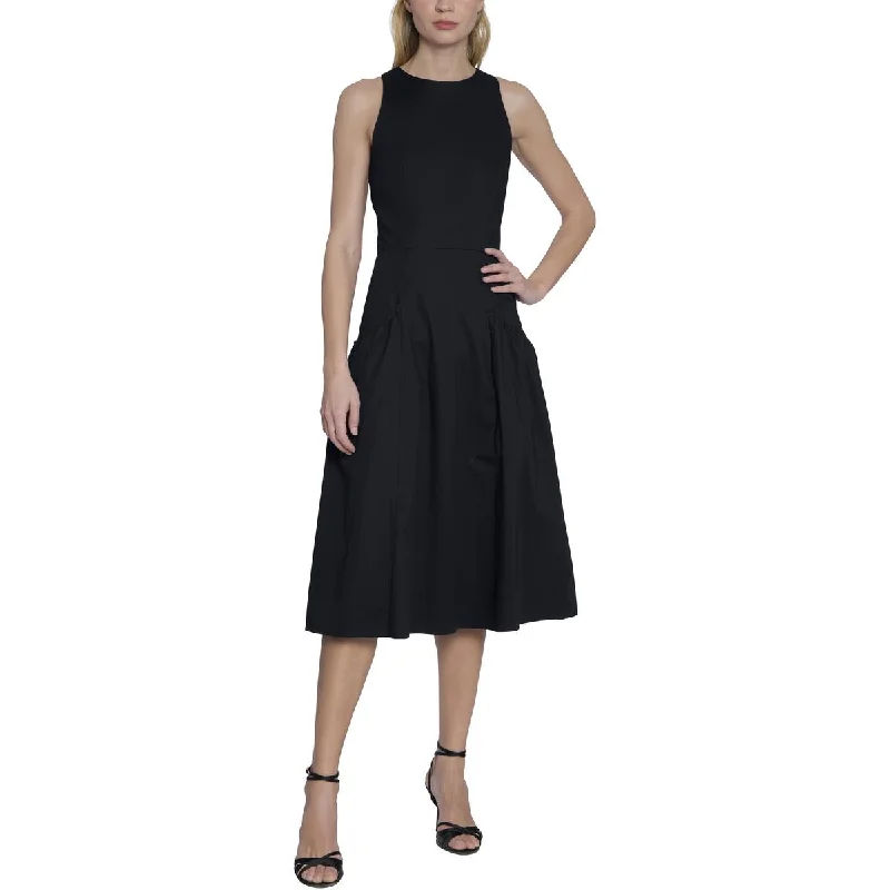 Exclusive Discounts Just for You Maggy London Womens Jewel Neck Midi Fit & Flare Dress