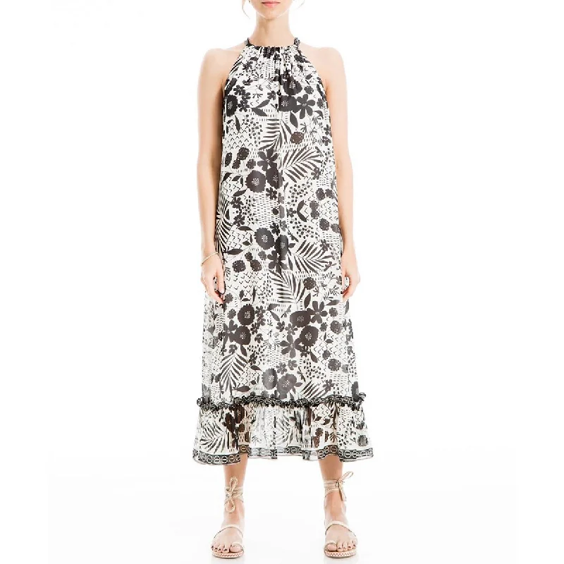 Max Studio Womens Floral Halter Maxi Dress