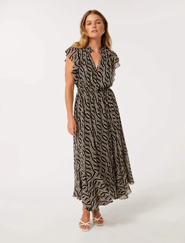 Weekend Exclusive Discounts Maxine Petite Ruffle Sleeve Midi Dress