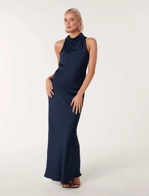 Unbeatable Prices Michelle Open Back Satin Maxi Dress
