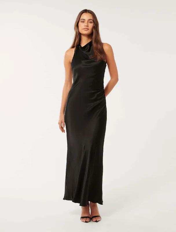 Weekend Deal Fest Michelle Open Back Satin Maxi Dress