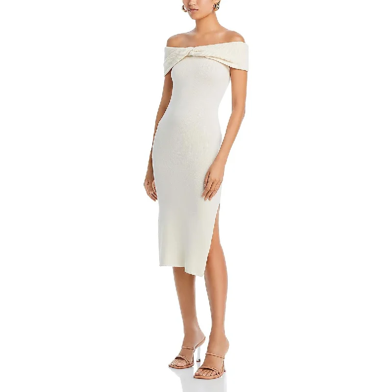 Super Deal Milly Womens Wool Twist Front Midi Dress