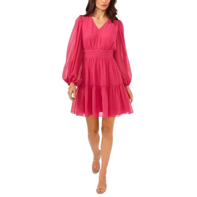 Weekend Shopping Deals MSK Womens Chiffon Smocked Fit & Flare Dress