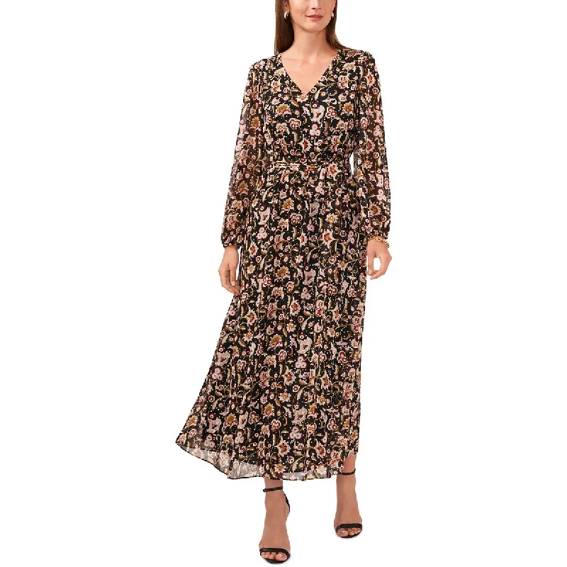 Weekend Discount Rush MSK Womens Chiffon Belted Maxi Dress