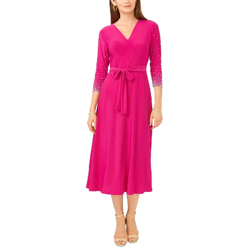 Super Savings MSK Womens Knit Beaded Midi Dress